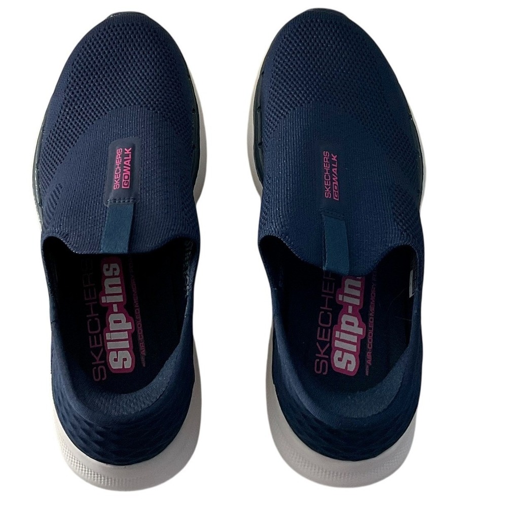 Skechers Slip-ins GoWalk 6 Fabulous View Navy Pink Hands Free Womens 6 - Picture 8 of 12